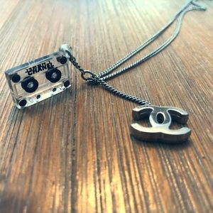 CHANEL Vintage Cassette Tape Charm Necklace
